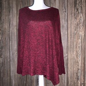 Jodifl Oversized Asymmetric Burgundy Dolman